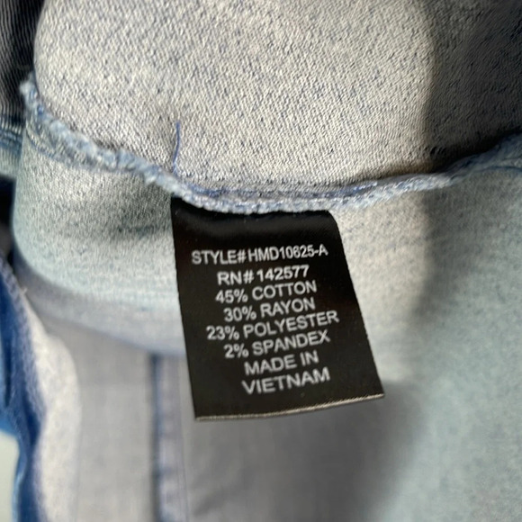 HAUTE MONDE Blue Denim Mini Dress Boustier Corset Stretch Adjustable Straps L - Picture 9 of 12